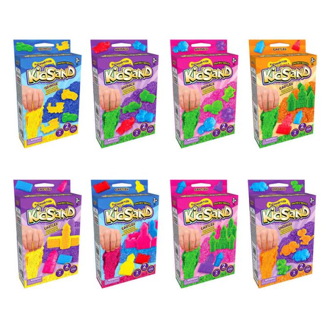гр Кінетичний пісок "KidSand" 200г KS-05-01U,02U.03U...08U (16) "Danko Toys" ВИДАЄТЬСЯ МІКС ВИДІВ