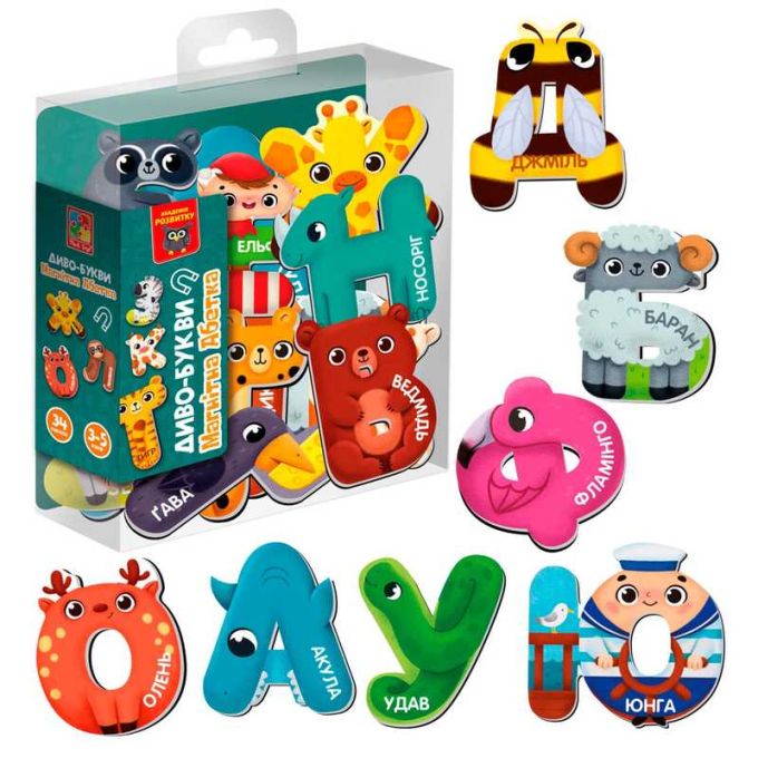 гр Гра розвиваюча магнітна "Диво-букви. Абетка" (укр) - VT5411-18 (20) "Vladi Toys"