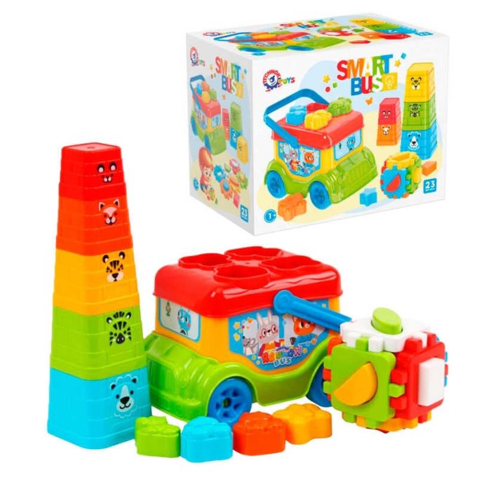гр Іграшка для розвитку "Автобус" 0389 (9) "Technok Toys", сортер, куб, пірамідка, у коробці