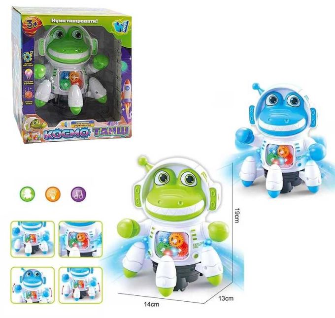 Робот музичний 86838 (36/2) "WToys", ОЗВУЧУВАННЯ УКРАЇНСЬКОЮ МОВОЮ, 2 пісеньки, підсвічування, рухливі елементи, колесо вільного ходу, в коробці