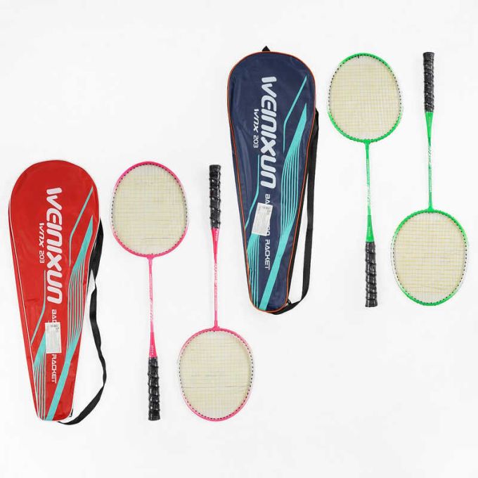 Бадмінтон C 70203 (50) "TK Sport", 2 кольори, 2 ракетки, металевий каркас, в чохлі