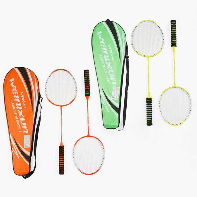 Бадмінтон C 70204 (50) "TK Sport", 2 кольори, 2 ракетки, металевий каркас, м’яка ручка, в чохлі