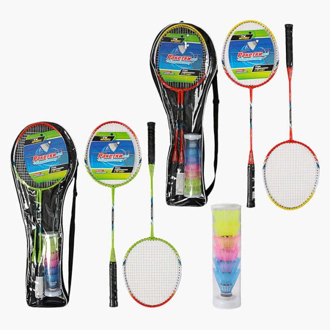 Бадмінтон C 70228 (40) "TK Sport", 2 кольори, 2 ракетки, 6 воланчиків, металевий каркас, в чохлі