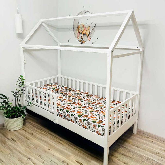 гр Ліжко підліткове "Хатинка" без шухляди з верхом 1600*800 (білий)