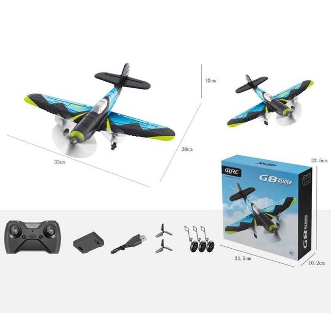 Літак на радіокеруванні  4 D-G 8 (20) акум. 3.7V, USB-кабель, шасі, запасні лопаті, пульт 2.4 GHz, підсвічування, в коробці