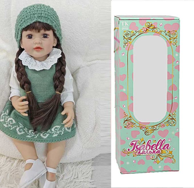 Лялька QM 24109 (12) "TK Group", висота: 50 см, гумова, імітація скляних очей, пустушка, пляшечка, памперс, взуття, капелюшок, в коробці