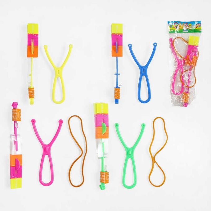 Запускач C 69857 (60) ЦІНА ЗА 16 ШТУК В УПАКОВЦІ, підсвічування, елемент-вертольотик, рогатка, в пакеті