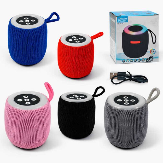 Колонка C 77568 (100) 5 кольорів, Bluetooth, LED-підсвічування, підтримка TF-карти, USB-слот, прогумована основа, вбудований акумулятор 3,7V, в коробці, ВИДАЄТЬСЯ МІКС ВИДІВ