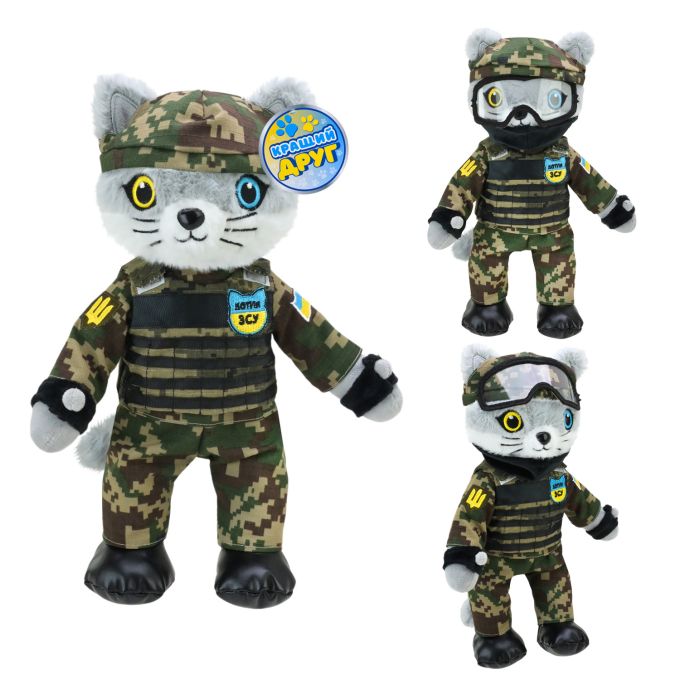 М'яка іграшка котик ЗСУ арт. PL8241ua (50шт) 33см