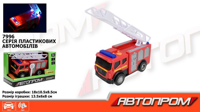 Машина АВТОПРОМ арт. 7996 (48шт) батар. світ., звук, короб.18*10,5*8,5см