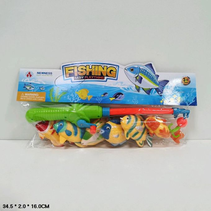 Рибалка арт. 2464B (216шт/2) вудка, 6 рибок,  пакет 34,5*2*16см.