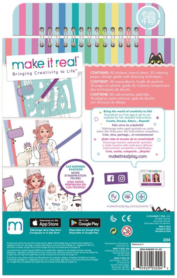 Make it Real: Блокнот з трафаретами для створення модних колекцій «Мила кішечка»