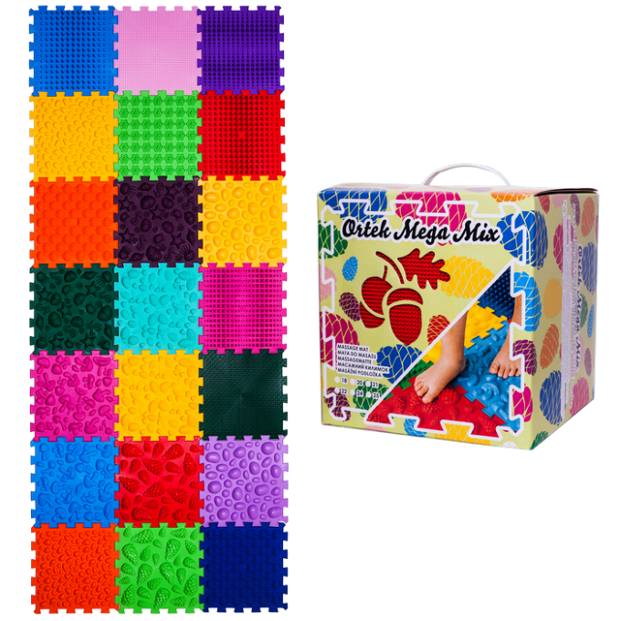 Килимок масажний "Мега Мікс" 21 елемент 27x28 см