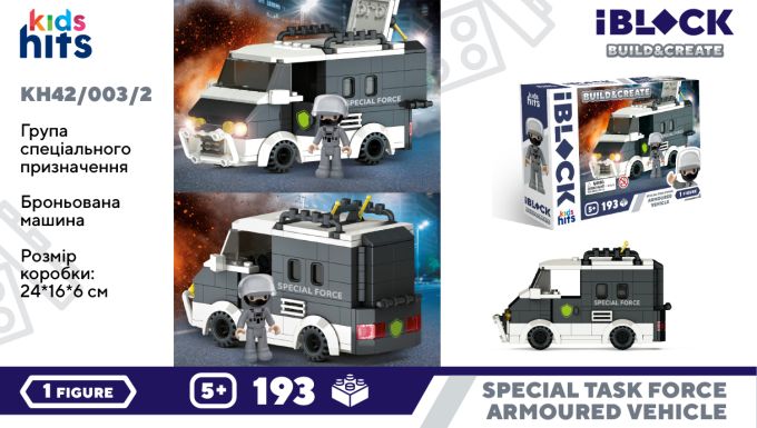 Конструктор Kids hits IBLOCK JUNIOR арт. KH42/003/2 (36шт/2)  193дет. короб. 24*16*6