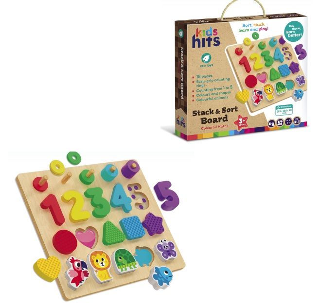 Дерев'яна іграшка Kids hits арт. KH20/024 (8шт) панель, що навчає 29,5*26*4 см  короб. 30,5*27*5 см