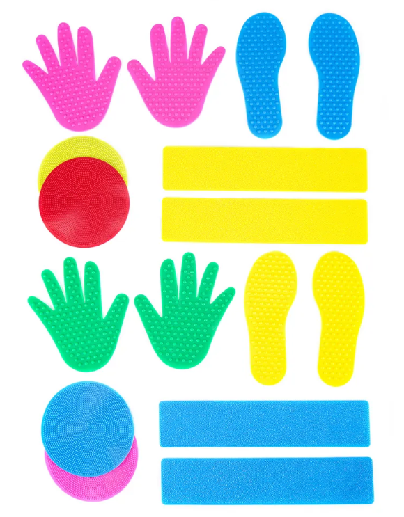 Набір для сенсорного розвитку дитини Ручки-ніжки 16 ел. Сенсорні текстурні килимки для нейрогімнастики 35x20 см