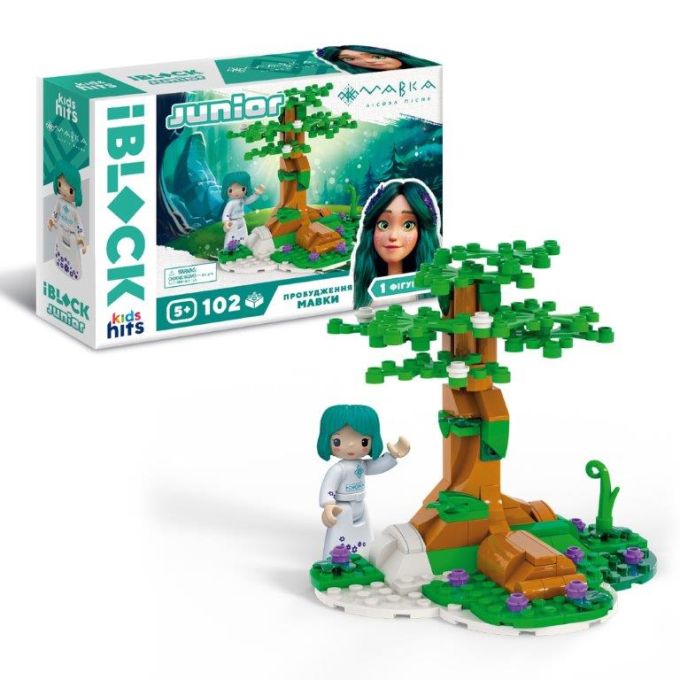 Конструктор Kids hits IBLOCK JUNIOR арт. PL-921-519 (24шт) МАВКА, 102 дет, 1 фігурка, наліпки, татуювання, інструкц, у короб. 24*6*16см