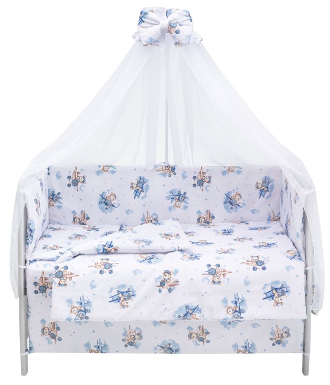 Дитяча постіль Babyroom Gold RG-08 білий (ведмедики на літаку)