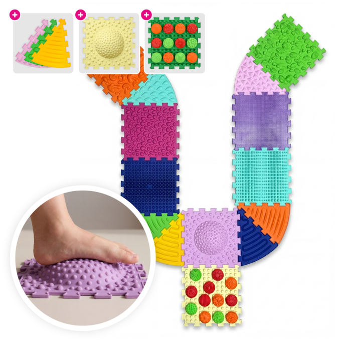 Масажний килимок «Ортек Мульти Мікс» 8 елементів + 6 Секторів 27x13 см