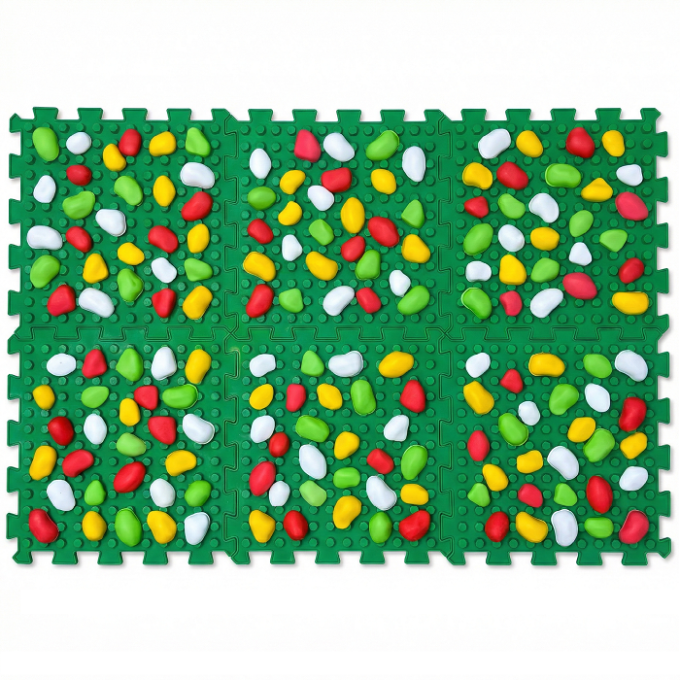 Масажний килимок «Ортек Мікс Пазли» 6 елементів + 6 комплектів модулів "Камінці" 27x27 см