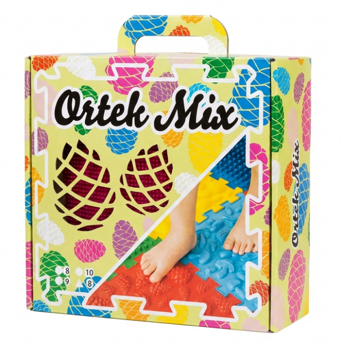 Килимок масажний "Пазли Мікс" 9 елементів Пастель 27x13 см