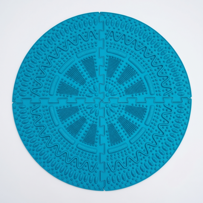 Килимок масажний Ortek "Колючки" бірюзовий, 4 сектори 35x25 см