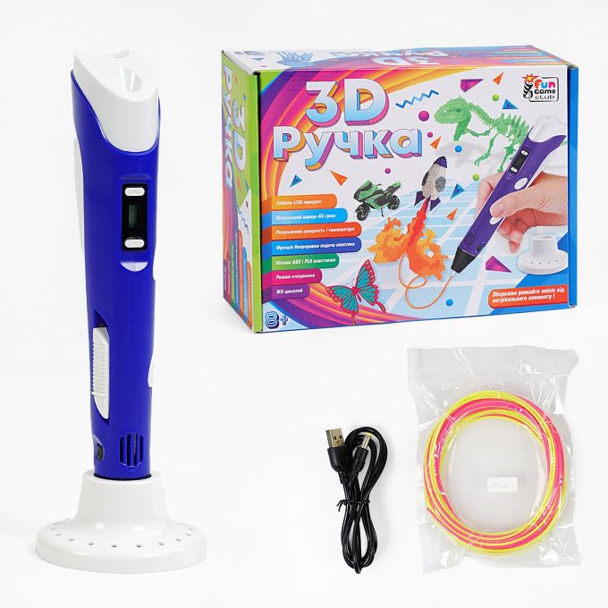 гр Ручка 3D 76820 (12/2) "4FUN Game Club", USB кабель живлення, в коробці