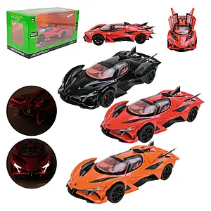 Машина мет. АВТОПРОМ арт. AP7703 (12шт)1:24,3 кольори, батар,світ.,звук,двері відкр.,короб.29*16,3*1